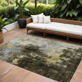 9 X 12 Brown Light Gray And Black Abstract Washable Indoor Outdoor Area Rug