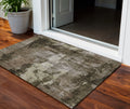 3 X 5 Brown Black And Beige Abstract Washable Indoor Outdoor Area Rug