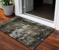 3 X 5 Charcoal And Black Abstract Washable Indoor Outdoor Area Rug