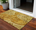 3 X 5 Terra Cotta Brown And Gold Floral Medallion Washable Indoor Outdoor Area Rug