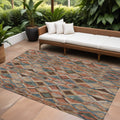 8 X 10 Brown Gray And Tan Geometric Washable Indoor Outdoor Area Rug