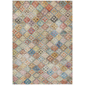 8 X 10 Terra Cotta Beige And Teal Blue Geometric Washable Indoor Outdoor Area Rug