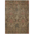 9 X 12 Brown Charcoal And Brick Red Damask Washable Indoor Outdoor Area Rug