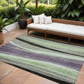 10 X 14 Purple And Green Abstract Washable Indoor Outdoor Area Rug
