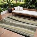10 X 14 Taupe Gray And Black Abstract Washable Indoor Outdoor Area Rug