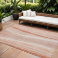 10 X 14 Salmon And Pink Abstract Washable Indoor Outdoor Area Rug