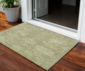 3 X 5 Sage And Green Damask Washable Indoor Outdoor Area Rug