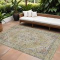 8 X 10 Wheat Terra Cotta And Black Oriental Washable Indoor Outdoor Area Rug