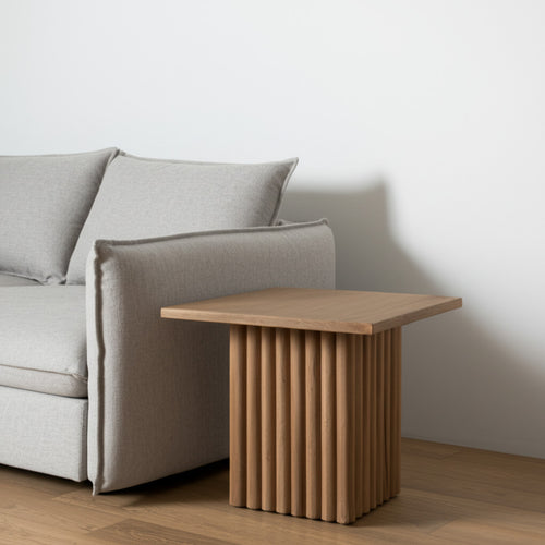 22 Brown Solid Wood Square Block End Table