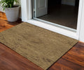 3 X 5 Brown And Tan Floral Washable Indoor Outdoor Area Rug