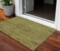 3 X 5 Olive Green And Brown Floral Washable Indoor Outdoor Area Rug