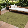 10 X 14 Olive Green And Brown Floral Washable Indoor Outdoor Area Rug