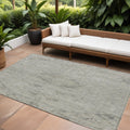 9 X 12 Pewter And Beige Floral Washable Indoor Outdoor Area Rug