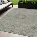 5 X 8 Sage And Beige Floral Washable Indoor Outdoor Area Rug