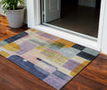 3 X 5 Plum Purple And Copper Abstract Washable Indoor Outdoor Area Rug