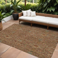 10 X 14 Brown Red And Green Floral Washable Indoor Outdoor Area Rug