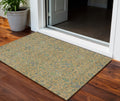 3 X 5 Orange Blue And Green Floral Washable Indoor Outdoor Area Rug