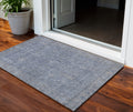 3 X 5 Denim Blue And Gray Oriental Washable Indoor Outdoor Area Rug