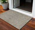 3 X 5 Taupe Terra Cotta And Tan Floral Washable Indoor Outdoor Area Rug