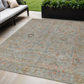 5 X 8 Taupe Terra Cotta And Tan Floral Washable Indoor Outdoor Area Rug
