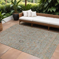 8 X 10 Taupe Terra Cotta And Tan Floral Washable Indoor Outdoor Area Rug