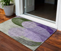3 X 5 Lavender Purple And Green Geometric Washable Indoor Outdoor Area Rug