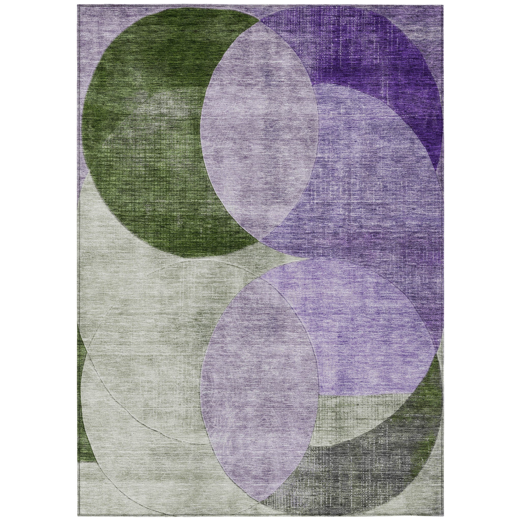 8 X 10 Lavender Purple And Green Geometric Washable Indoor Outdoor Area Rug