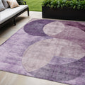 5 X 8 Purple And Lavender Geometric Washable Indoor Outdoor Area Rug