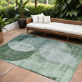 9 X 12 Mint Green And Fern Green Geometric Washable Indoor Outdoor Area Rug