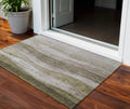 3 X 5 Taupe And Beige Abstract Washable Indoor Outdoor Area Rug