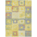 3 X 5 Yellow Blue And Terra Cotta Geometric Washable Indoor Outdoor Area Rug
