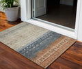 3 X 5 Brown Blue And Beige Southwestern Washable Indoor Outdoor Area Rug
