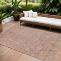 10 X 14 Pink And Brown Moroccan Washable Indoor Outdoor Area Rug