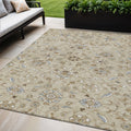 5 X 8 Beige Blue And Brown Moroccan Washable Indoor Outdoor Area Rug