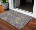 3 X 5 Purple Green And Brown Floral Washable Indoor Outdoor Area Rug