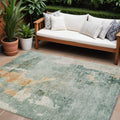 10 X 14 Blue Copper And Gray Abstract Washable Indoor Outdoor Area Rug