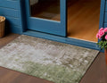 3 X 5 Brown And Green Abstract Washable Indoor Outdoor Area Rug
