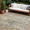 8 X 10 Terra Cotta Beige And Dark Gray Abstract Washable Indoor Outdoor Area Rug