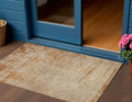 3 X 5 Copper And Terra Cotta Abstract Washable Indoor Outdoor Area Rug