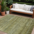 10 X 14 Olive Green And Brown Striped Washable Indoor Outdoor Area Rug