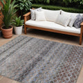 8 X 10 Brown Black And Brick Red Striped Washable Indoor Outdoor Area Rug