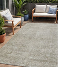 5 X 8 Linen And Gray Floral Washable Indoor Outdoor Area Rug