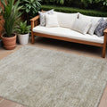 8 X 10 Linen And Gray Floral Washable Indoor Outdoor Area Rug