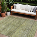 8 X 10 Artichoke Green Brown And Gray Striped Washable Indoor Outdoor Area Rug