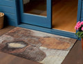 3 X 5 Coffee Copper And Beige Abstract Washable Indoor Outdoor Area Rug