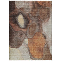 5 X 8 Coffee Copper And Beige Abstract Washable Indoor Outdoor Area Rug