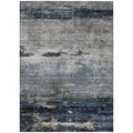 3 X 5 Navy Blue Gray And Black Abstract Washable Indoor Outdoor Area Rug