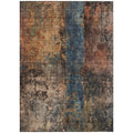 8 X 10 Blue Copper And Brown Abstract Washable Indoor Outdoor Area Rug