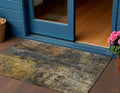 3 X 5 Gray Brown And Gold Abstract Washable Indoor Outdoor Area Rug
