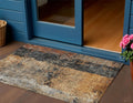 3 X 5 Copper And Black Abstract Washable Indoor Outdoor Area Rug